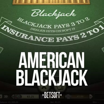American Blackjack logo – Table Games by Betsoft Gaming at Spinky