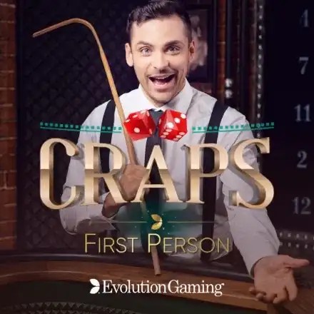 First Person Craps online game logo by Evolution on spinky.win