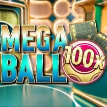 Mega Ball 100x online game logo by Evolution on spinky.win